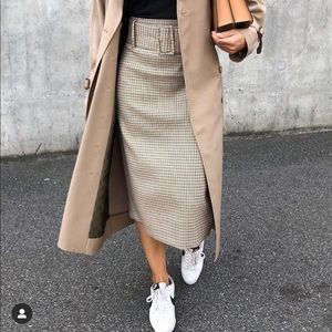 Zara plaid pencil skirt